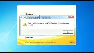 Resolving Microsoft Word error: Temp Environment Variable check || Word Could Not Create the Work