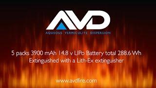 Using an AVD Fire Extinguisher on a Lithium Ion battery pack