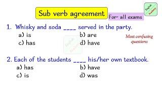 Subject Verb Agreement practice set 9 #ssc #mts #chsl #mggs #englishacademy #subjectverbagreement