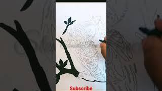 owl in the wood | stencil art | time lapse video | stencil&pencil art.