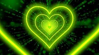 Heart TunnelGreen Heart Background | Neon Heart Background Video | Wallpaper Heart [10 Hours]
