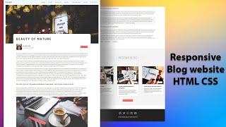 Blog website design with html css | Responsive blog website | 2021