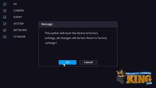 How to Reset Factory Default Settings to your Security Video Recorder