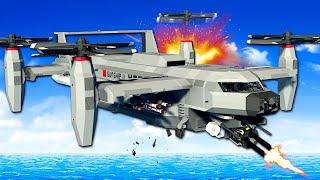 Helicopter Gunship CRASHES During Battle! (Stormworks)
