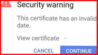 How to fix security warning this certificate has an invalid date in google chrome