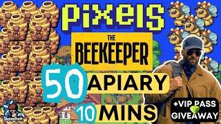 Level Up Beekeeping in PIXELS FAST! 50 Apiaries in 10 Minutes (Honey, Wax, Queen Bee Guide)