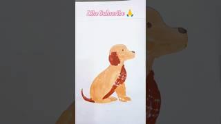 Easy Dog  drawing || Dog painting watercolour #art #shorts #youtubeshorts #trending