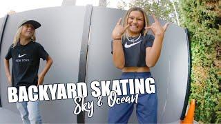 BACKYARD SKATING at LETICIA BUFONI'S | Sky & Ocean Vlogs