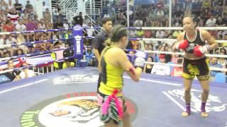 Jennifer Tate (Tiger Muay Thai) vs Emily (Pepe Muay Thai) @ Bangla Thai Boxing Stadium 5/12/2012