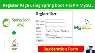 Register Page using spring boot + JSP + MySQL