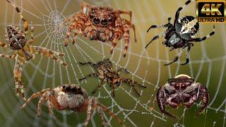 Spiders: A Close-Up Look at Nature's Eight-Legged Marvels | Peculiar Planet Pursuit | 4K video