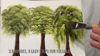 Top 3 Brushes for Trees  Easiest way to paint!!