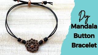 Quick Leather Mandala Button Bracelet | Make this in under 10 minutes!