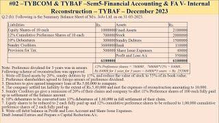 #02-TYBCOM -TYBAF(FA5) -Financial Accounting-Internal Reconstruction–TYBAF –December 2023 - JOJO Ltd