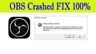 OBS Studio Crashed Fixed | How to Fix Whoops OBS Crashed | Solution OBS has Crashed |