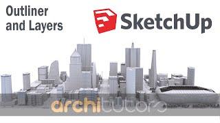 Outliner and Layers in sketchup || lesson 18 || Sketchup Tutorial for beginners