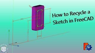 FreeCad Tutorial. How to reuse a Sketch in Freecad. Carbon copy or cut and paste sketches in Freecad