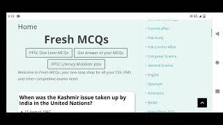 Master Competitive Exams in Pakistan: FPSC, PPSC, CSS, PMS MCQs Test Prep | https://freshmcqs.com