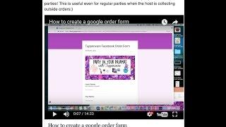 How to create a google order form