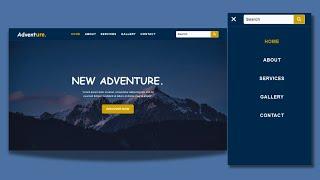 Responsive Navbar with Search Bar Using HTML and CSS | Website Header Design | Search Bar HTML CSS