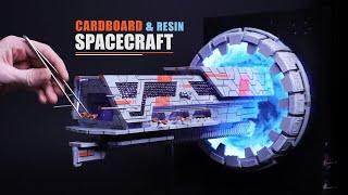 Spaceship and Jump Gate made from cardboard and epoxy resin.