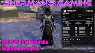 ESO PTS Test Magicka Nightblade parse.