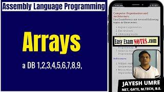 Array in Assembly Language Programming | Jayesh Umre | EasyExamNotes.com