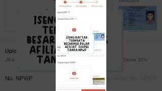 pajak shopee afiliate tanpa npwp #shorts #trending #viral #shopee #shopeeaffiliate