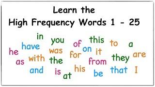 High Frequency Words 1 to 25 | Sight Words 1 - 25 - Quick Phonics #1 | Dyslexia Friendly