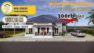 Desain Rumah Minimalis 13X11 M  [1 LANTAI] dari BPK ENDRI, Jasa Desain Rumah BANGKA BELITUNG