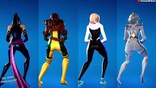 Fortnite What You Want Emote With Psylocke Rogue Gwen Stacy Storm Skin Thicc  Who Won ?