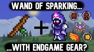 How Far Can The Wand of Sparking Go If You Start With Endgame Gear? | Terraria