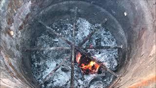 OldGuyDIY 55 Gallon Steel Drum Burn Barrel Mods, Hack, Holes in bottom And Sides, 1/2" Rebar Grate