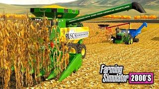 BIG AMERICAN CORN HARVEST CREW! (RUNNING 2 COMBINES) | FARMING SIMLATOR 2000'S