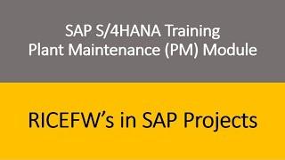 Video 36 - SAP S/4 HANA Plant Maintenance (PM) Training : RICEFW's in SAP Projects