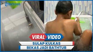 Viral Bapak Sulap Kulkas Bekas Jadi Bathtub untuk Sang Anak