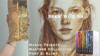 Draw With Me Process Video/Portrait drawing Marco Pencils /Klimt/ Silent Hill vibe 4K