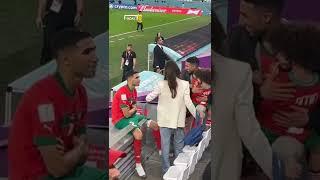 Achraf Hakimi with his family after Morocco's historic win over Spain