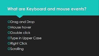 Keyboard & Mouse Events – Advanced Selenium Actions