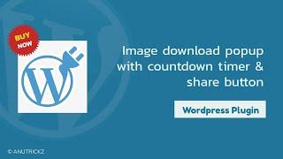 [Premium] Image Download Button With Popup Countdown & Share Button | Wordpress Plugin