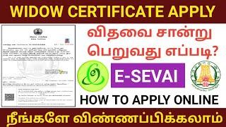 widow certificate online apply tamil | how to apply widow certificate in tamil | widow certificate