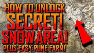 Elden Ring | HOW TO UNLOCK Secret Snow Area! | Unlock Hidden MAP! | PLUS Easy Rune Farm!