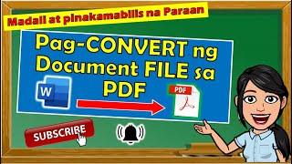 CONVERTING NG DOCUMENT FILE SA PDF