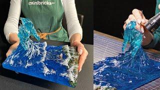 Minibricks: Incredibly Complex Diorama of a WATER ELEMENTAL made from Epoxy Resin