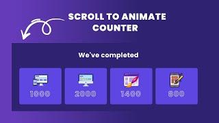 Responsive Counter up Animation on Scroll using HTML CSS & Javascript