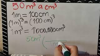 Conversión de metros cúbicos a centímetros cúbicos.