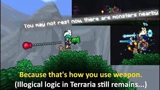 Flexing character to distort the logic Terraria, Since illogical logic exist...