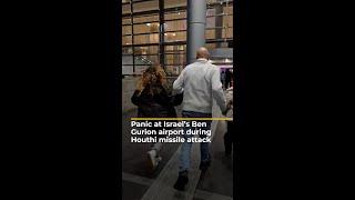 Panic at Israel’s Ben Gurion airport during Houthi missile attack | AJ #shorts