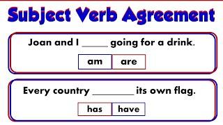 Subject Verb Agreement Quiz / Explanatory Tables / 20 Questions