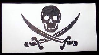 How to draw the Pirate Flag / simple and easy art